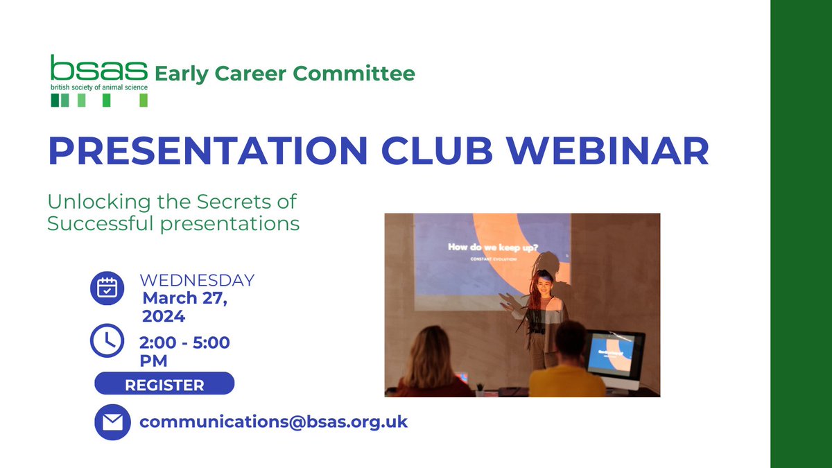 🔊 Calling all early career researchers. The BSAS Early Career Committee is offering presentation training to a small number of people who have never presented before. Gain invaluable tips and feedback and be ready for the next big conference opportunity! bit.ly/3UDwAuB