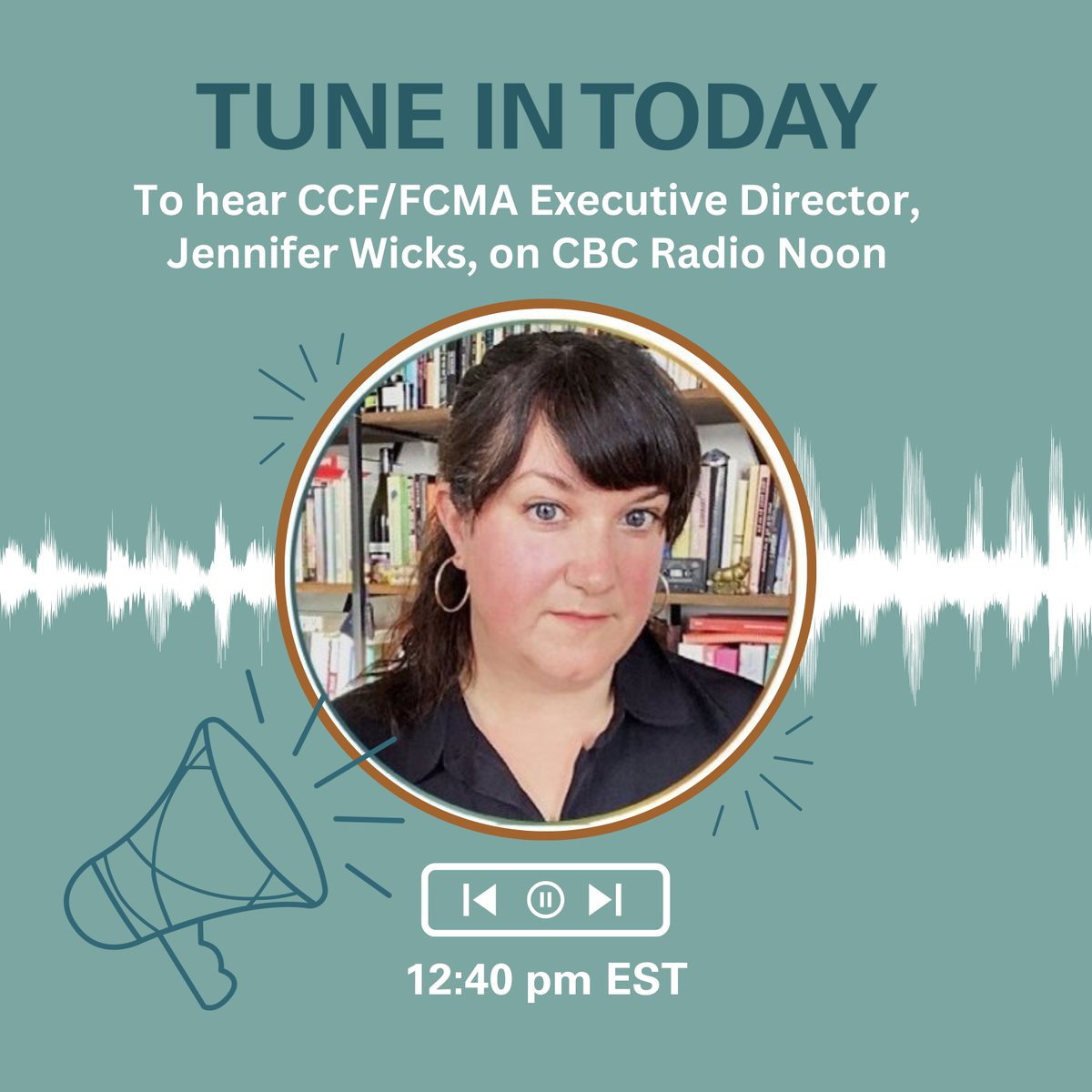 Soyez à l'écoute aujourd'hui pour entendre notre directrice générale, Jennifer, à l’émission «CBC Radio Noon Quebec » ! Elle discutera des intersections entre l'artisanat et le soulagement du stress à 12 h 40 (HNE). Écoutez ici : cbc.ca/listen/live-ra… #CBCRadio #CCFFCMA