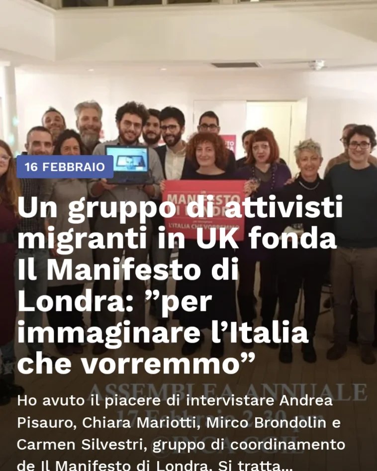 Manifesto di Londra (@manifestolondra) on Twitter photo La nostra storia, i nostri piani, vi aspettiamo anche domani, grazie <a href="/LondraNotizie24/">Londra Notizie 24</a>
londranotizie24.it/un-gruppo-di-a… La nostra storia, i nostri piani, vi aspettiamo anche domani, grazie <a href="/LondraNotizie24/">Londra Notizie 24</a>
londranotizie24.it/un-gruppo-di-a…