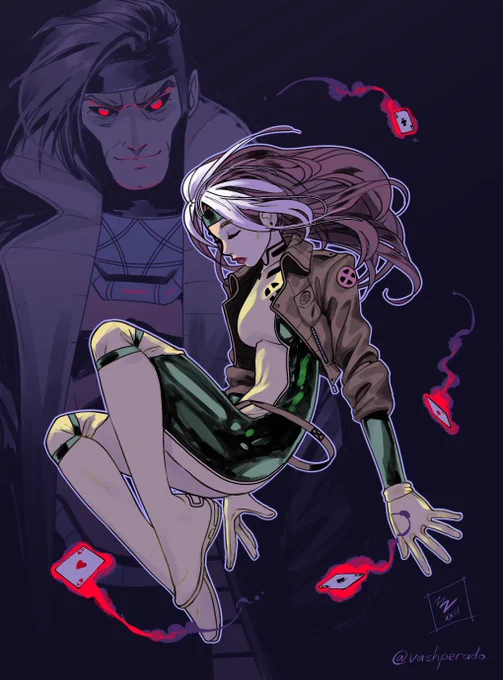 Rogue and Gambit art. the X-Men 97 trailer got me hype 