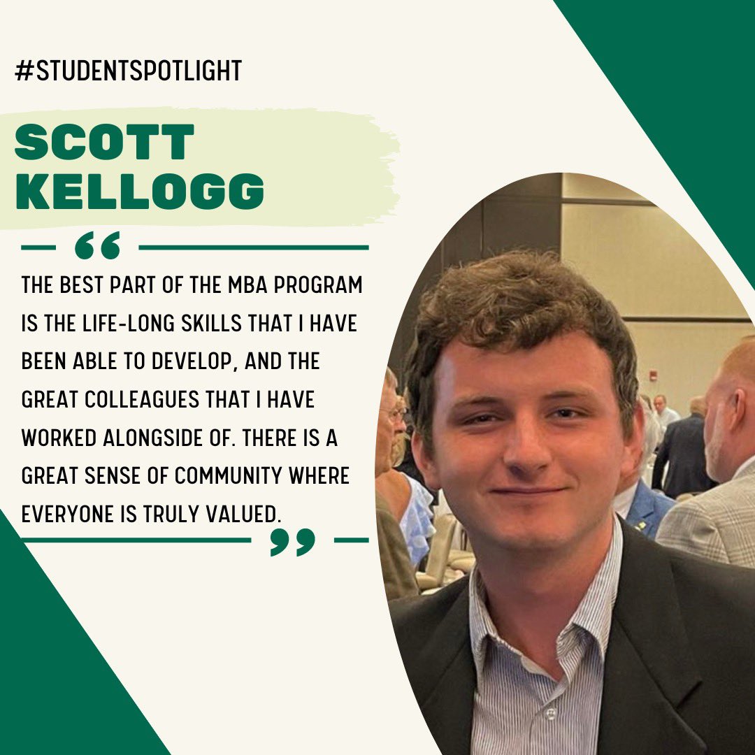 Meet current One-Year MBA student, Scott Kellogg. Scott graduated from Ohio University with a degree in Sport Management and a minor in Marketing. After graduation, he hopes to work for the marketing department of a professional sports organization. Thanks, Scott! #MBABobcats