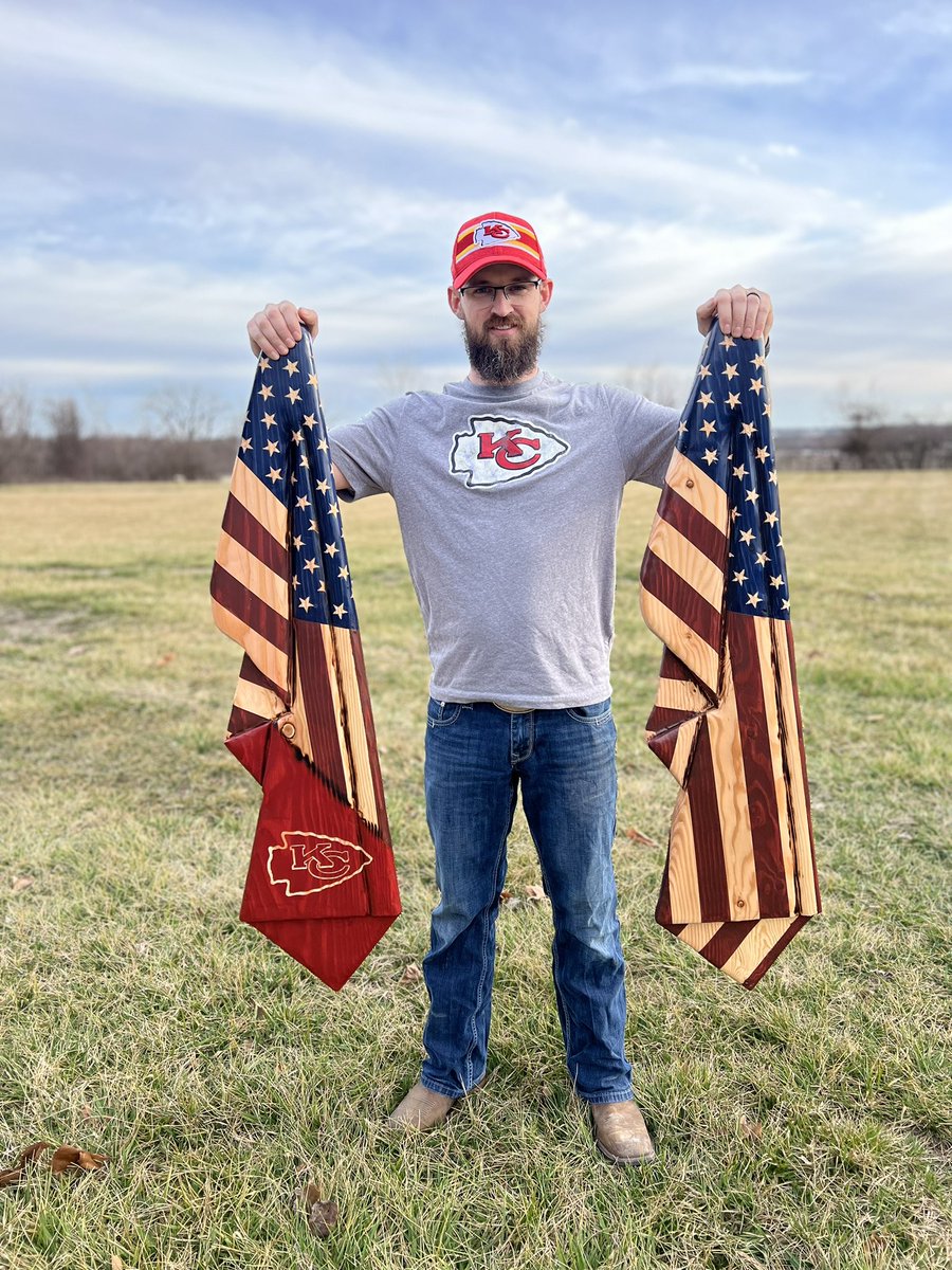 AlphaGalDesigns's tweet photo. We are on twitter now, still most of our communication will be on Facebook (link in profile) but we will start sharing info on here as well! 

Here is two of our draped flags that went out last week!

#smallbusiness #AG_Design #woodworking #KansasCity https://t.co/s2nC5jle45