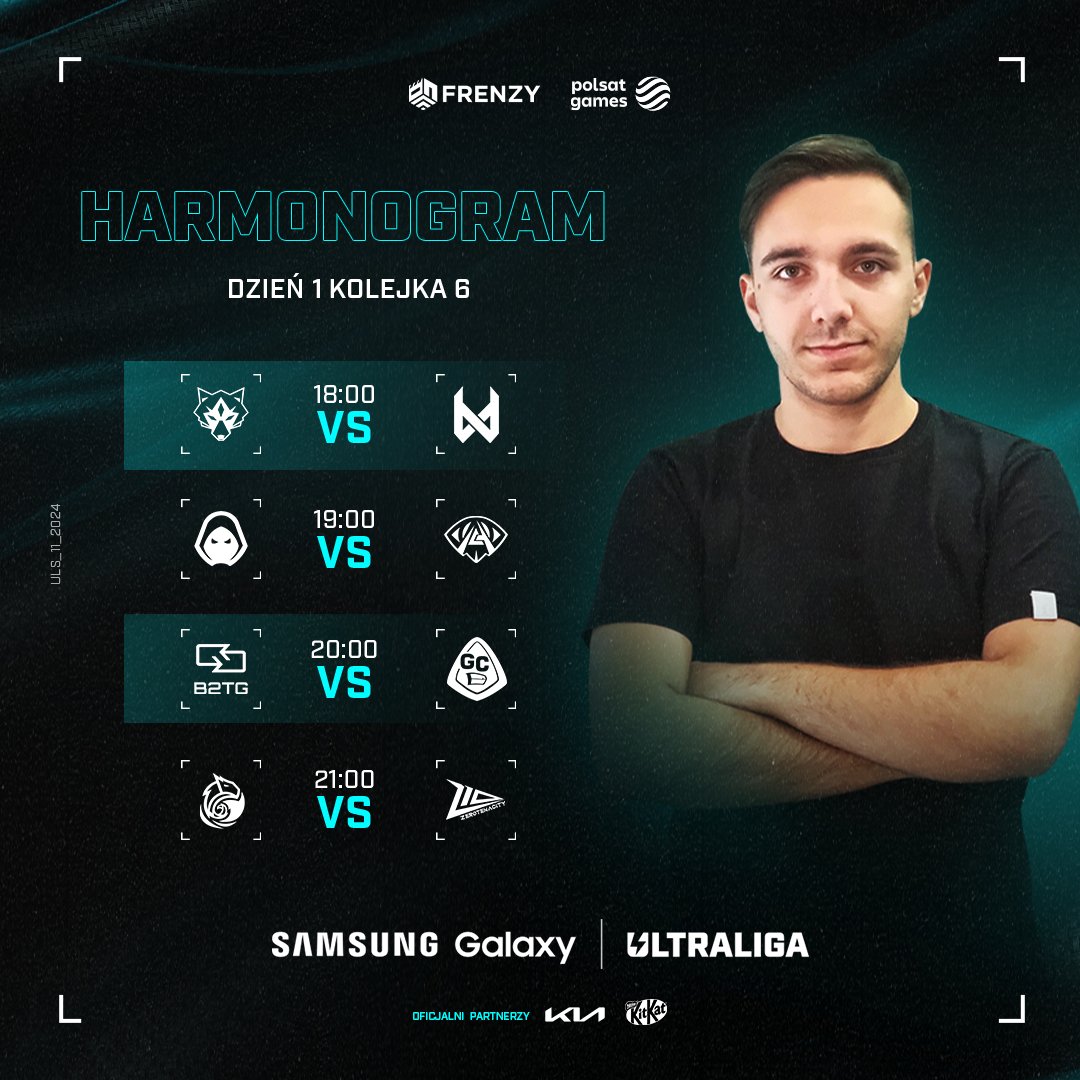 Ultraliga (@ultraliga) on Twitter photo Dziś w <a href="/SamsungPolska/">Samsung Polska</a> Galaxy Ultralidze:
18:00 - <a href="/IronWolvesInt/">Iron Wolves</a> vs <a href="/devils1gg/">devils.one</a>
19:00 - <a href="/_ForsakenGG_/">Forsaken</a> vs Orbit <a href="/AnonymoEsports/">Anonymo Esports</a>
20:00 - <a href="/Back2TheGamePL/">Back2TheGame</a> vs <a href="/GRP_Esports/">GRP Esports</a>
21:00 - <a href="/teamescagaming/">Team ESCA Gaming</a> vs <a href="/Z10_PL/">Z10 Esports (PL)</a>
Widzimy się już o 17:45. Na żywo w Polsat Games. 📺 Dziś w <a href="/SamsungPolska/">Samsung Polska</a> Galaxy Ultralidze:
18:00 - <a href="/IronWolvesInt/">Iron Wolves</a> vs <a href="/devils1gg/">devils.one</a>
19:00 - <a href="/_ForsakenGG_/">Forsaken</a> vs Orbit <a href="/AnonymoEsports/">Anonymo Esports</a>
20:00 - <a href="/Back2TheGamePL/">Back2TheGame</a> vs <a href="/GRP_Esports/">GRP Esports</a>
21:00 - <a href="/teamescagaming/">Team ESCA Gaming</a> vs <a href="/Z10_PL/">Z10 Esports (PL)</a>
Widzimy się już o 17:45. Na żywo w Polsat Games. 📺