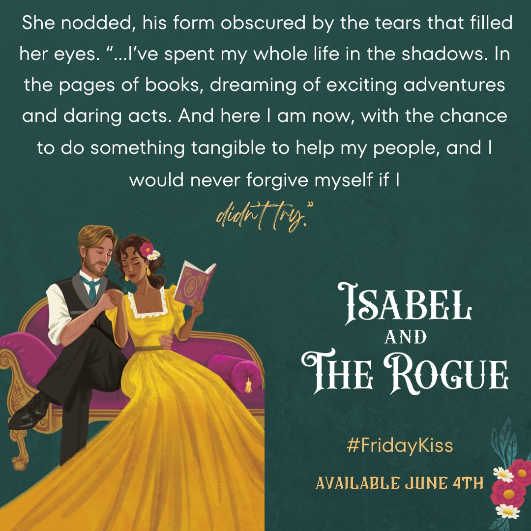 My #FridayKiss was too long for Twitter, so here's a graphic. I just really love Isabel, and hope readers love her, too!