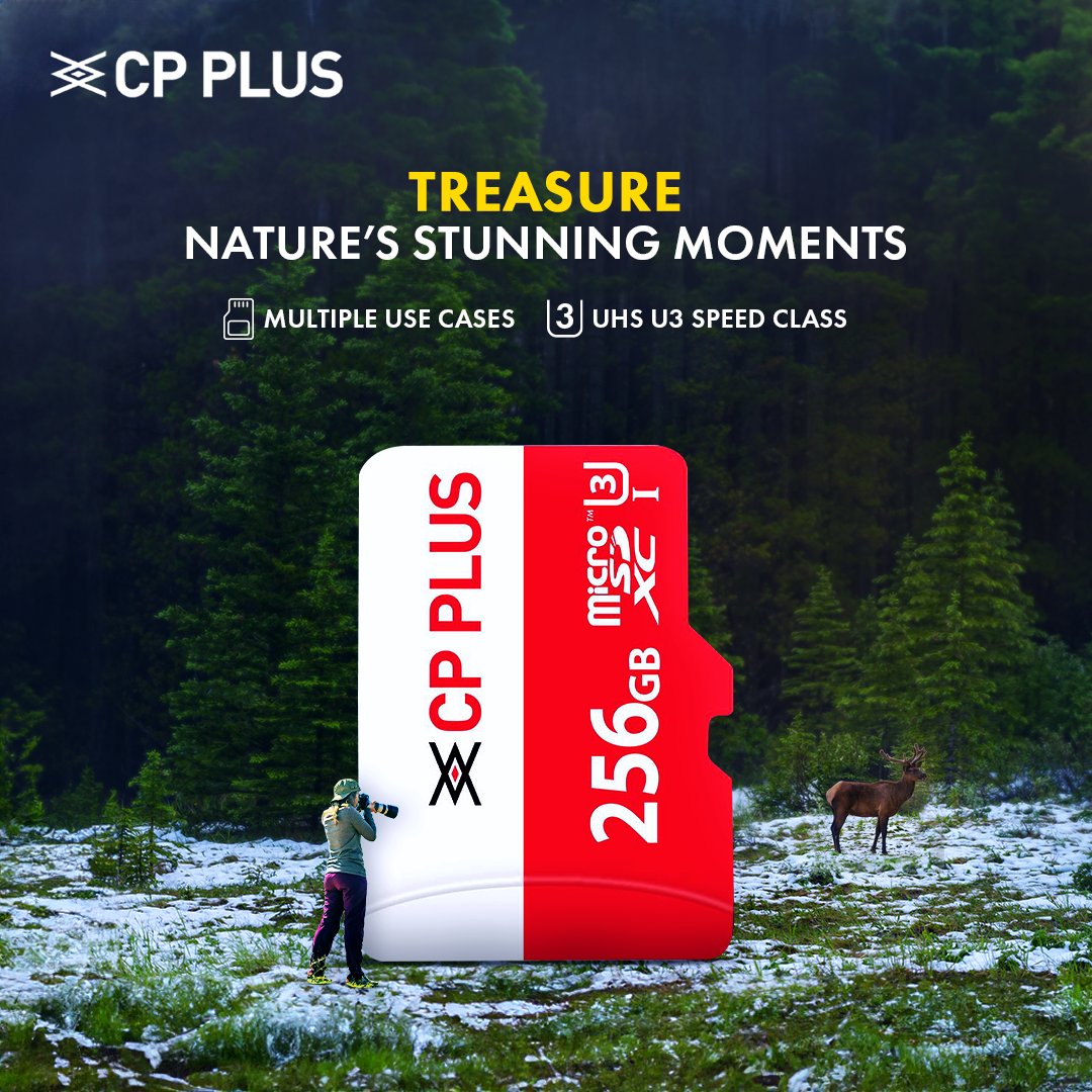 cpplusglobal's tweet photo. Unlock a world of memories with every click.
Let the beauty of life unfold on your SD cards, where every moment captured becomes a cherished treasure.

#CPPLUS #CPPLUSIndia #SDCard #MemoryCard #MaximumStorage https://t.co/GvzERWMBdV