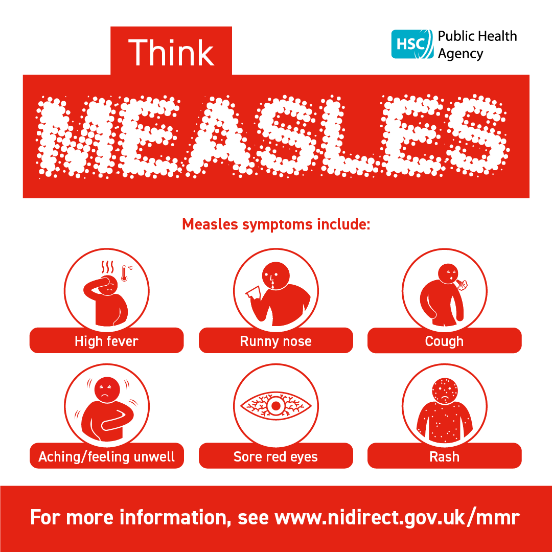 If you think you or your child has #measles call your GP practice or GP Out of Hours service before turning up at any healthcare setting. This will help to stop the virus spreading. Find out more about measles and where to get the #MMR vaccine at nidirect.gov.uk/mmr