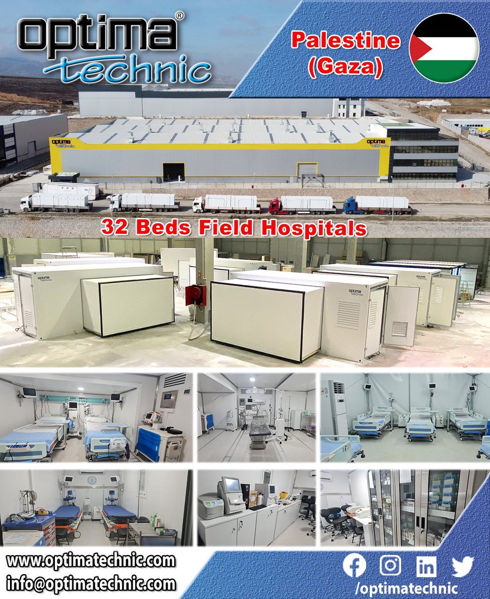 Optima Technic Field Hospitals project...

#madeinturkey #optimatechnic #intensivecareunit #mobileclinic #mobilesurgery #mobiletomography #mobilectscan #mobilexray #mobilehospital #redcross #redcrescent #fieldhospital #modularhospital #laboratory #palestine #gaza #gazze