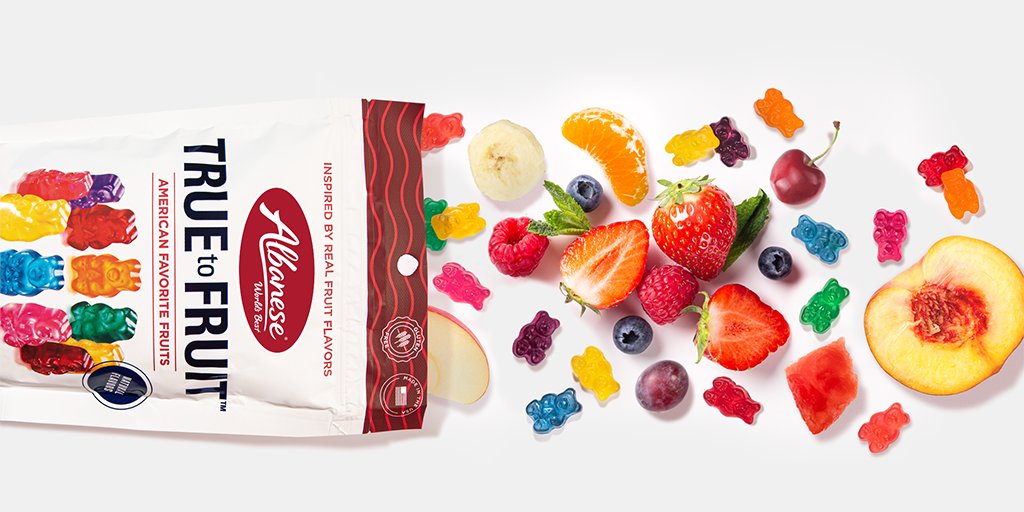 Experience our innovative new True to Fruit™ gummi flavors inspired by real fruits! 🍊🍓🫐