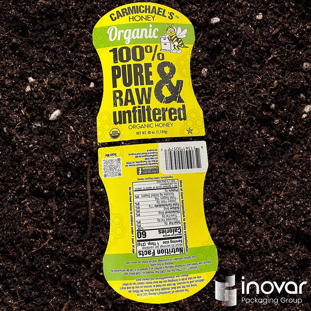 InovarPackaging's tweet photo. Did you know we can run the front and back of your labels as an overall set? This could be helpful when applying the labels to your packaging.
#inovarinspirations #inovarpackaginggroup #honey #unfiltered #organic #labels #specialshape #carmichaels https://t.co/xU28VWEmqt