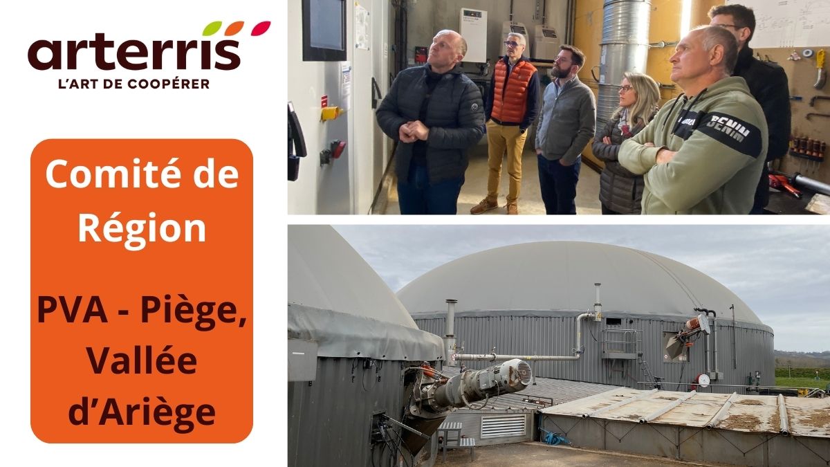 A Ludies : #ComitéDeRégion PVA.Merci MM. Durand (SCEA Les Seigneuries) pour la visite unité de #méthanisation. + de collectif, + de transversalité entre les adh., les métiers et les territoires d’@Arterris11 pour + de résultats ! @lacoopagricole @Occitanie @ademe @EuropeenFrance