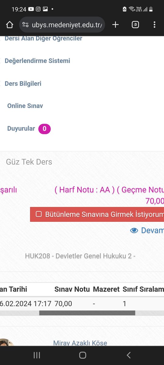 Devletler genel 2yi 7. kez  alarak ve tek derse girerek imühf tarihine geçtim.