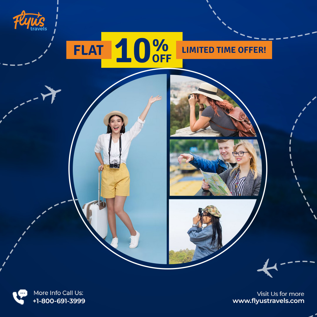 🌟 Get Flat 10% OFF, Domestic Flight Booking! 🌟
Book your domestic flight today and enjoy an exclusive 10% discount! ✈️ Don't miss out
Call Now : +1-800-691-3999
or Visit : flyustravels.com #DomesticFlight #airlinedeals #FebDeals #TravelDeals #flightbooking