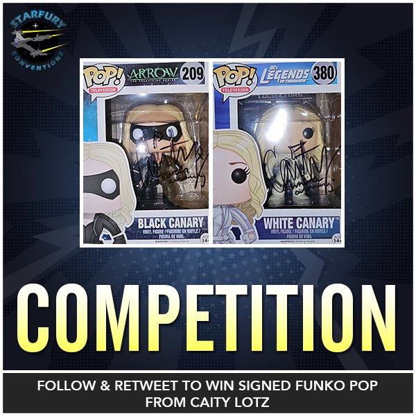 starfuryevents's tweet image. It's #competition time, with a prize for all fans of the #Arrowverse and #LegendsOfTomorrow!

We're giving away a set of two @OriginalFunko of Sara Lance, alias Black / White Canary, signed by the legendary @caitylotz

For a chance to win, simply follow us and retweet this post!