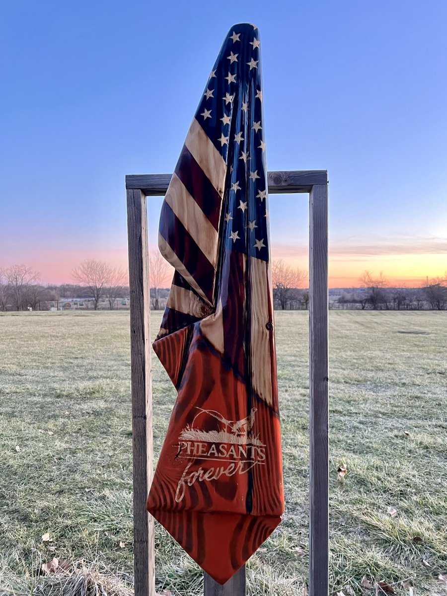 AlphaGalDesigns's tweet photo. Twitter has me limited to 4 photos so here is 5 flags that went out recently 

#ChecksUsOutOnFacebook #WoodenFlag #woodworking #PheasantsForever #USAirForce #Chiefs #USA https://t.co/pj6TXQqwjH