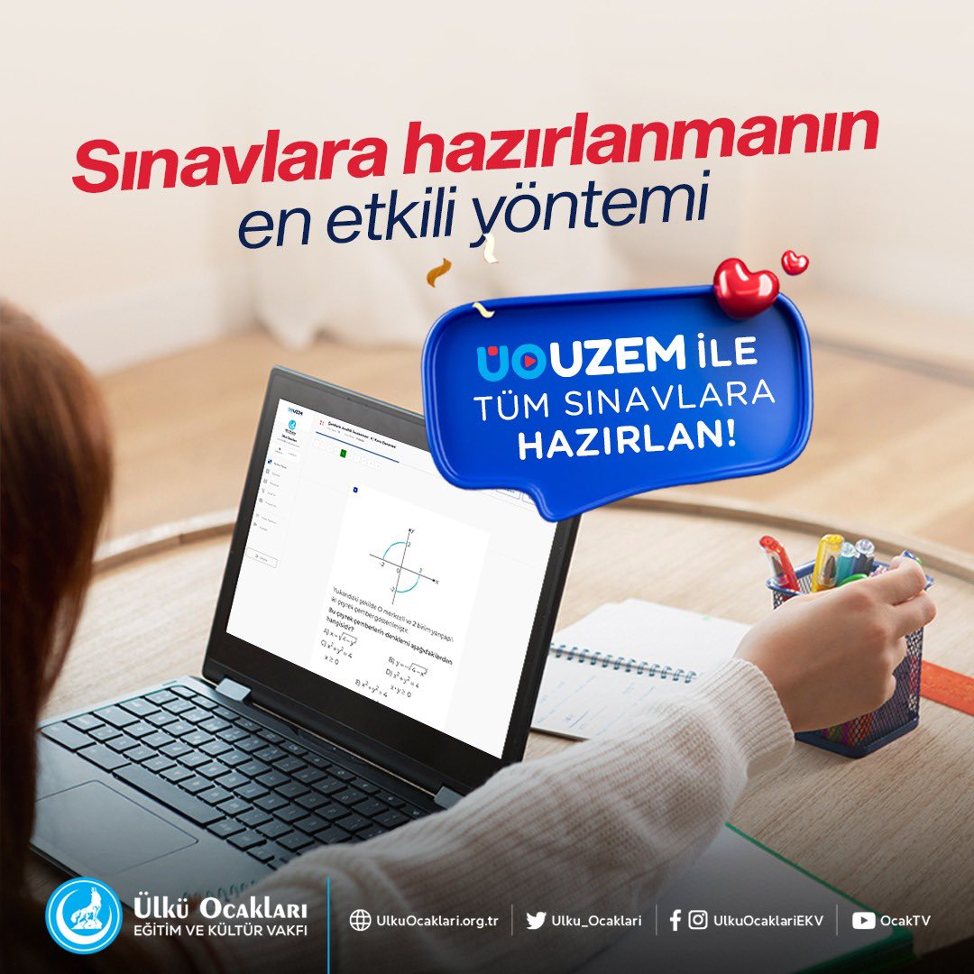 Sınavlara hazırlanmanın en etkili yöntemi!

Ülkü Ocakları Uzaktan Eğitim Merkezi ile tüm sınavlara hazırlan!