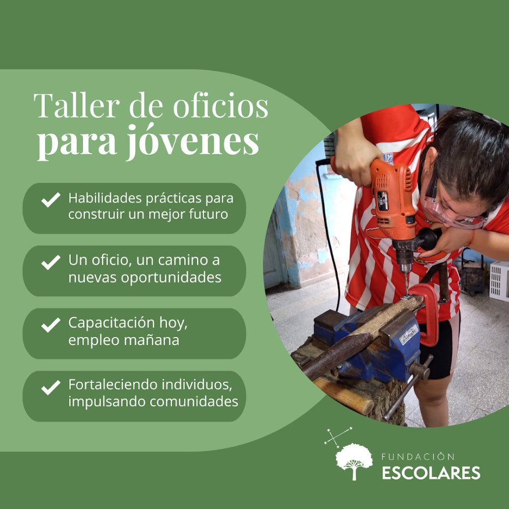 FundEscolares_'s tweet photo. Los talleres de oficios para los alumnos de escuelas rurales son espacios de intercambio de conocimientos y habilidades que impulsan el desarrollo personal y profesional. Estos talleres contribuyen a que los estudiantes aprendan y apliquen sus conocimientos. https://t.co/x1kXUY2q0n