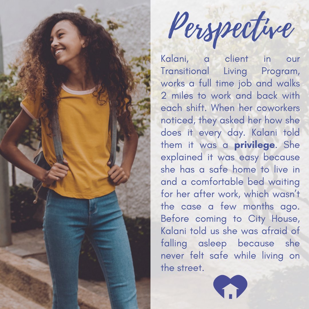 It's #FeelGoodFriday and today we are highlighting perspective. It is no doubt our clients are experiencing hardship in this stage of life, but by providing case management, life skills classes, and therapy, we are equipping them with the tools to find strength and persevere.💪💜