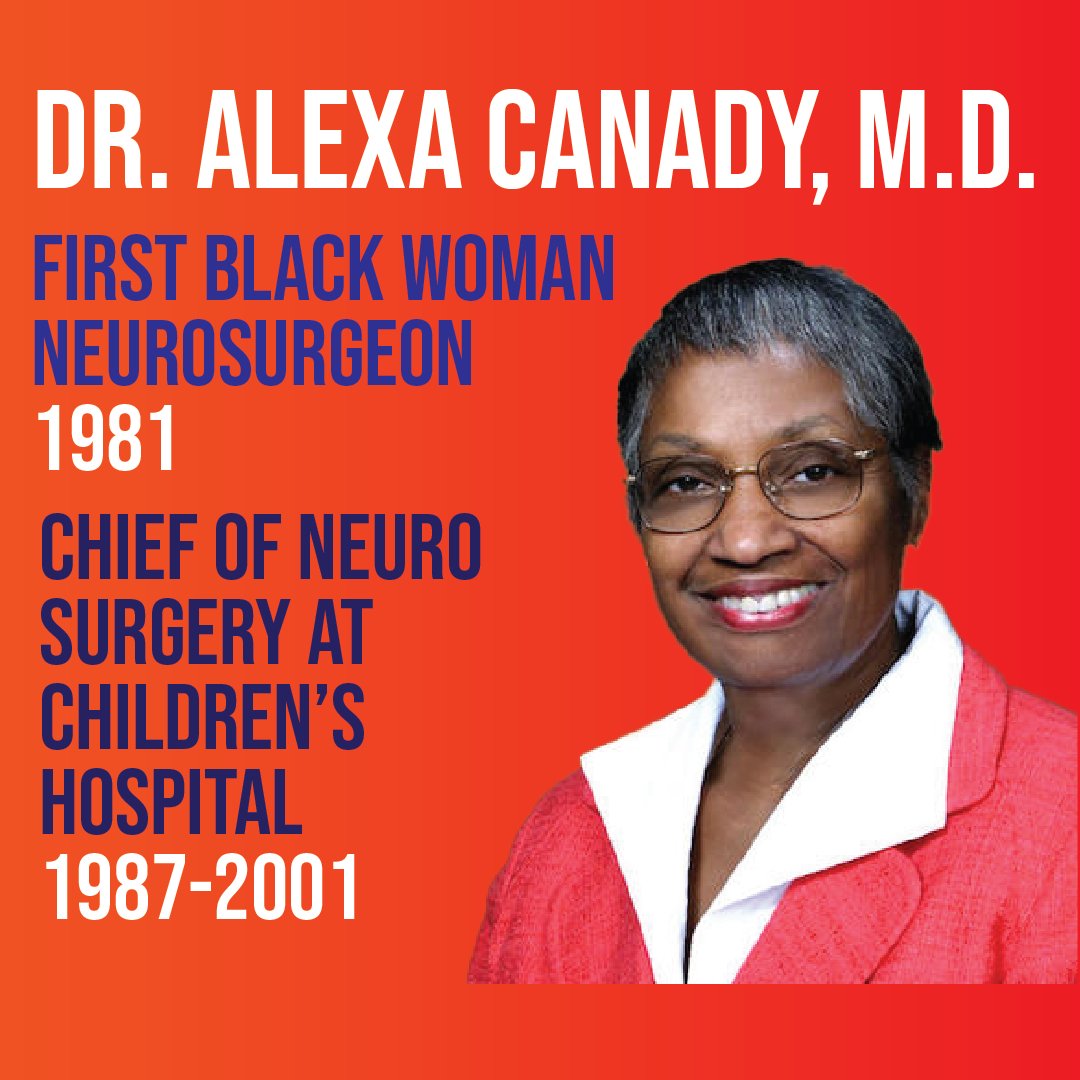 DavisStreetComm's tweet image. It's #BlackHistoryMonth and we want to spotlight black changemakers in medical history!
Dr. Alexa Canady made history as the first black woman neurosurgeon in 1981 &amp;amp; served as chief of neurosurgery at children's hospital of Michigan from 1987-2001.