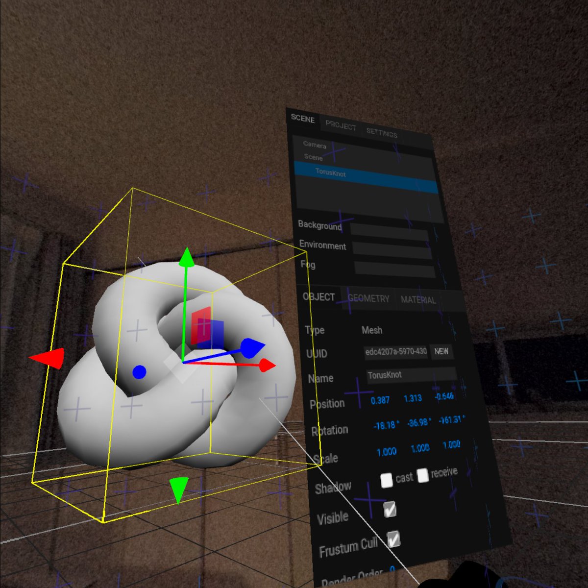 mrdoob's tweet image. Got the editor working with pass-through ✌️ #threejs #webxr