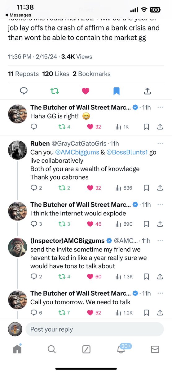 AMCDIAMONDXXXX's tweet photo. @BossBlunts1 &amp; @AMCbiggums 
Together?! Live?!?!?!   The internet will surly break!
Let’s ducking go guys!!!!
Like and reshare if you can’t wait for this!!!!
#AMC  #AMCAPES 
#AMCNEVERLEAVING https://t.co/27uWvFrjFP