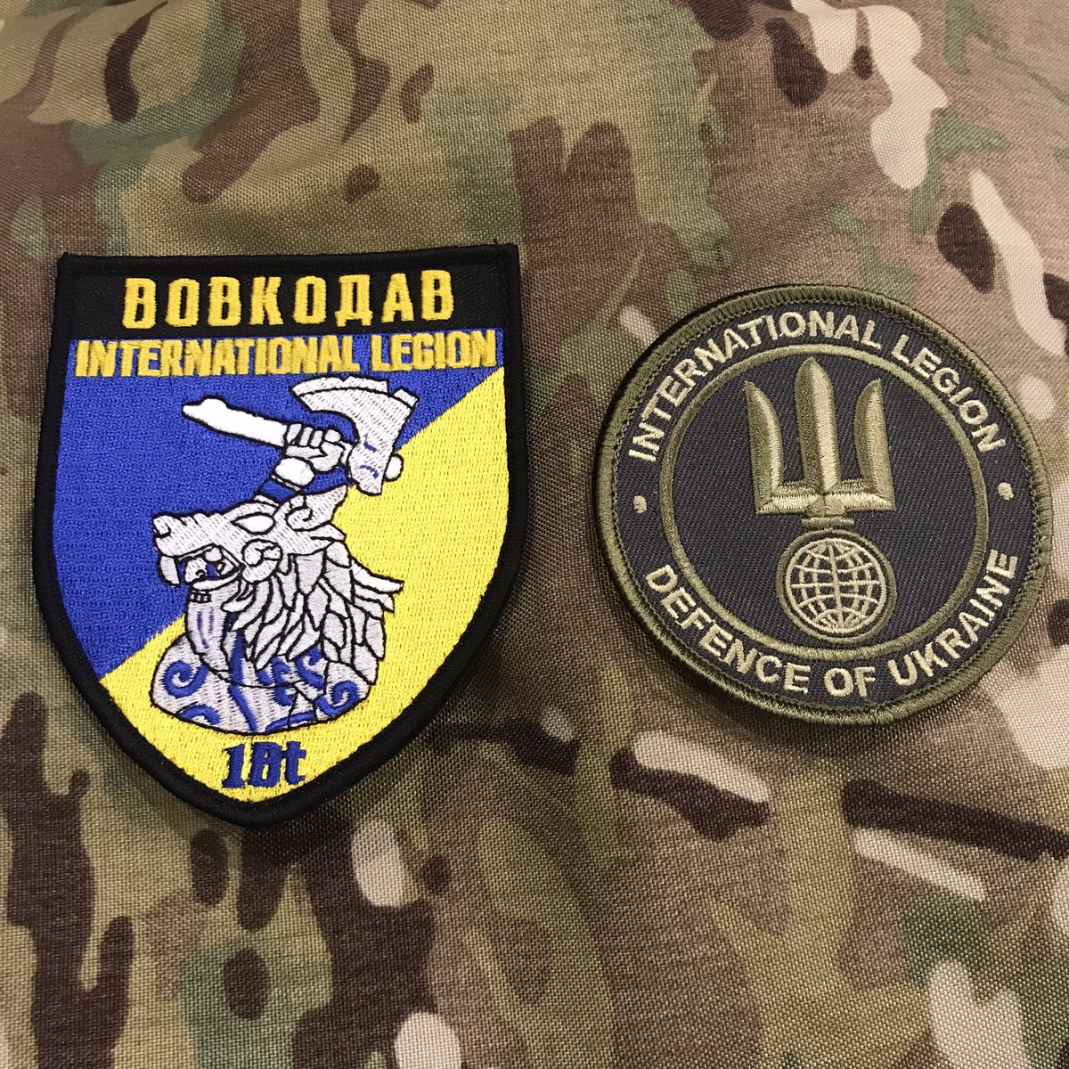 messenger_tk's tweet photo. さらにパッチ追加🫡ウクライナ領土防衛隊外国人軍団及び第1大隊ヴォフコダフ🇺🇦 #globetrotter #japan #japanese #military #ukraine #ukrainewar #internationallegion #ウクライナ #airsoft #サバゲー #サバゲ #サバイバルゲーム #multicam #マルチカム #patch #militarypatch https://t.co/unYGRnTdRf