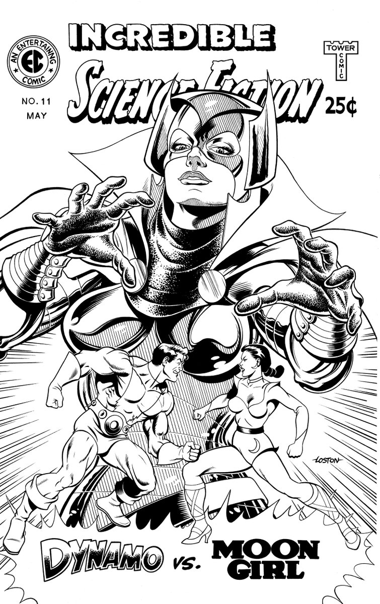 Loston_Wallace's tweet photo. #Dynamo #ThunderAgents #MoonGirl #WallyWood #ECComcis
A fun commission! I was asked to draw EC Comics' golden age heroine, Moon Girl squaring off against Tower Comics' Dynamo from THUNDER AGENTS! The Iron Maiden has cast these 2 heroes against one another! A fun, cover image https://t.co/0xvJMGHgMy