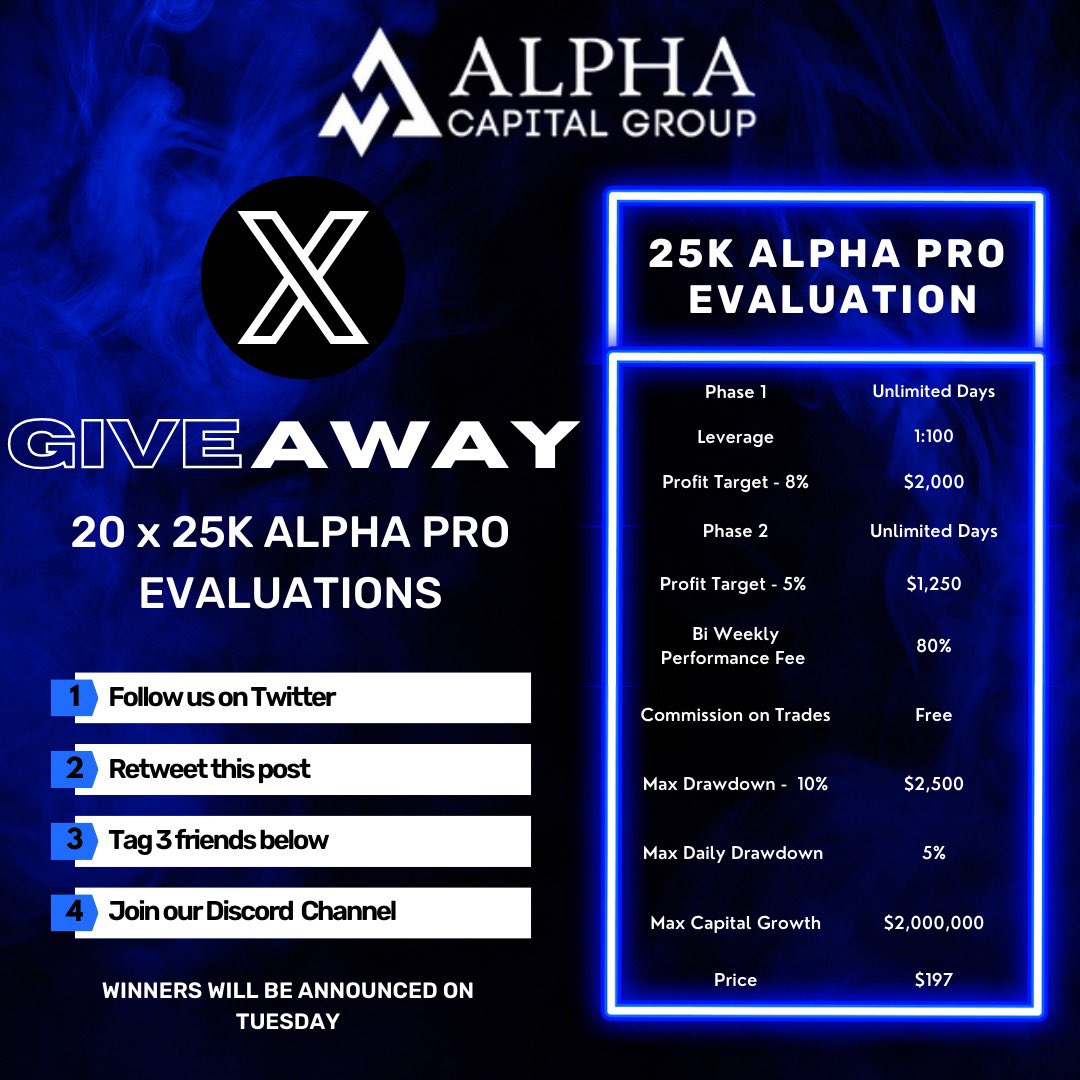 Alpha Stats (@alphastats1) on Twitter photo 🎁20x25K Alpha Accounts🎁
🔹Follow <a href="/AlphaCapitalUK/">Alpha Capital Group</a>
🔹RT x.com/AlphaCapitalUK…
🔹Tag 3 friends
🔹Join Alpha Discord
discord.com/invite/alphaca… 🎁20x25K Alpha Accounts🎁
🔹Follow <a href="/AlphaCapitalUK/">Alpha Capital Group</a>
🔹RT x.com/AlphaCapitalUK…
🔹Tag 3 friends
🔹Join Alpha Discord
discord.com/invite/alphaca…