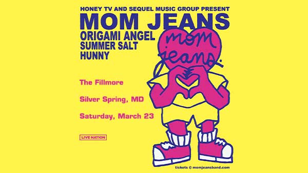 ⚠️ This is your LOW TICKET WARNING for @momjeansca w/ @GAMIGANG, @SummerSaltATX & @hunnytheband at The Fillmore Silver Spring on Saturday, March 23!!! Get tickets before they're gone here 👉 livemu.sc/3uLUc5z