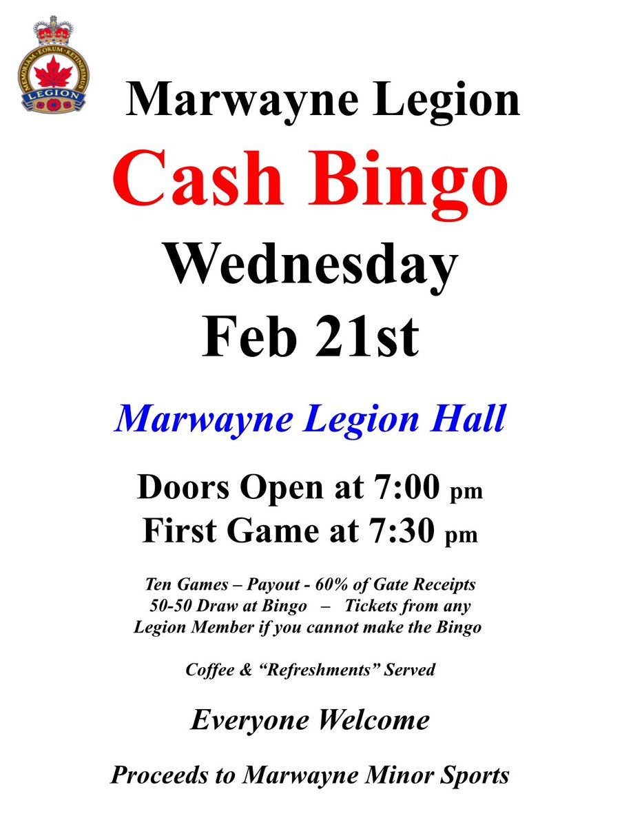 Come down to the Legion this Wednesday