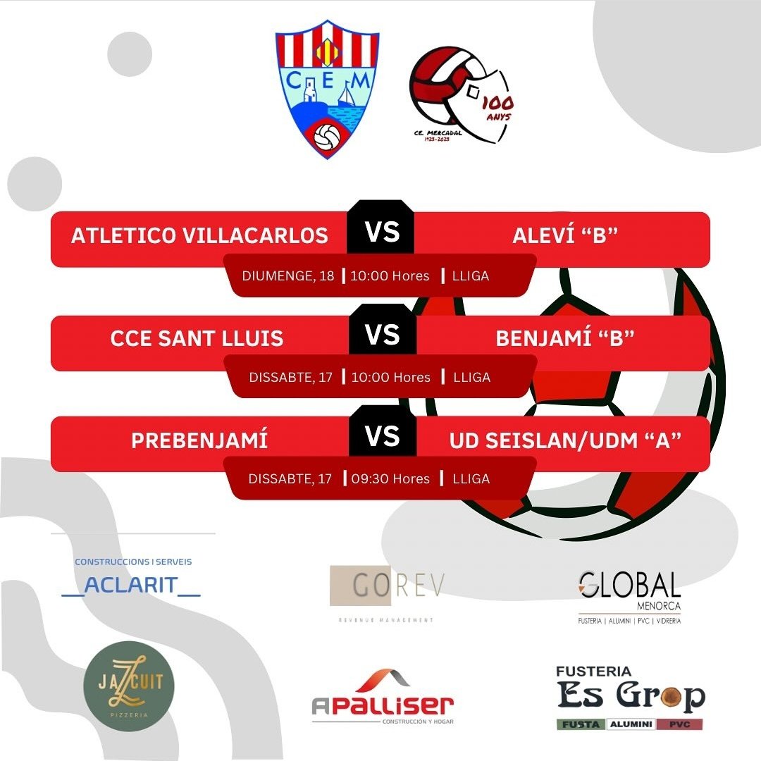 📢 Agenda del cap de setmana dels nostres equips... Força Merca 🇦🇹⚽🇦🇹