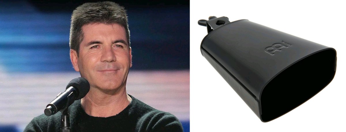 Harvey741's tweet photo. Simon Cowbell #CelebMusicalInstruments https://t.co/7BHh95pU1Z