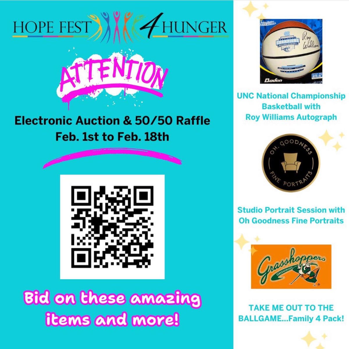 The 6th annual Hope Fest 4 Hunger is this Sunday, February 18th!

Hope Fest 4 Hunger is a free, multi-cultural dance festival to benefit <a href="/SimpleGesturGSO/">A Simple Gesture</a> (a NC Folk Fest partner) 

100% of proceeds will stay local to fight hunger in our community. 

hopefest4hunger.org