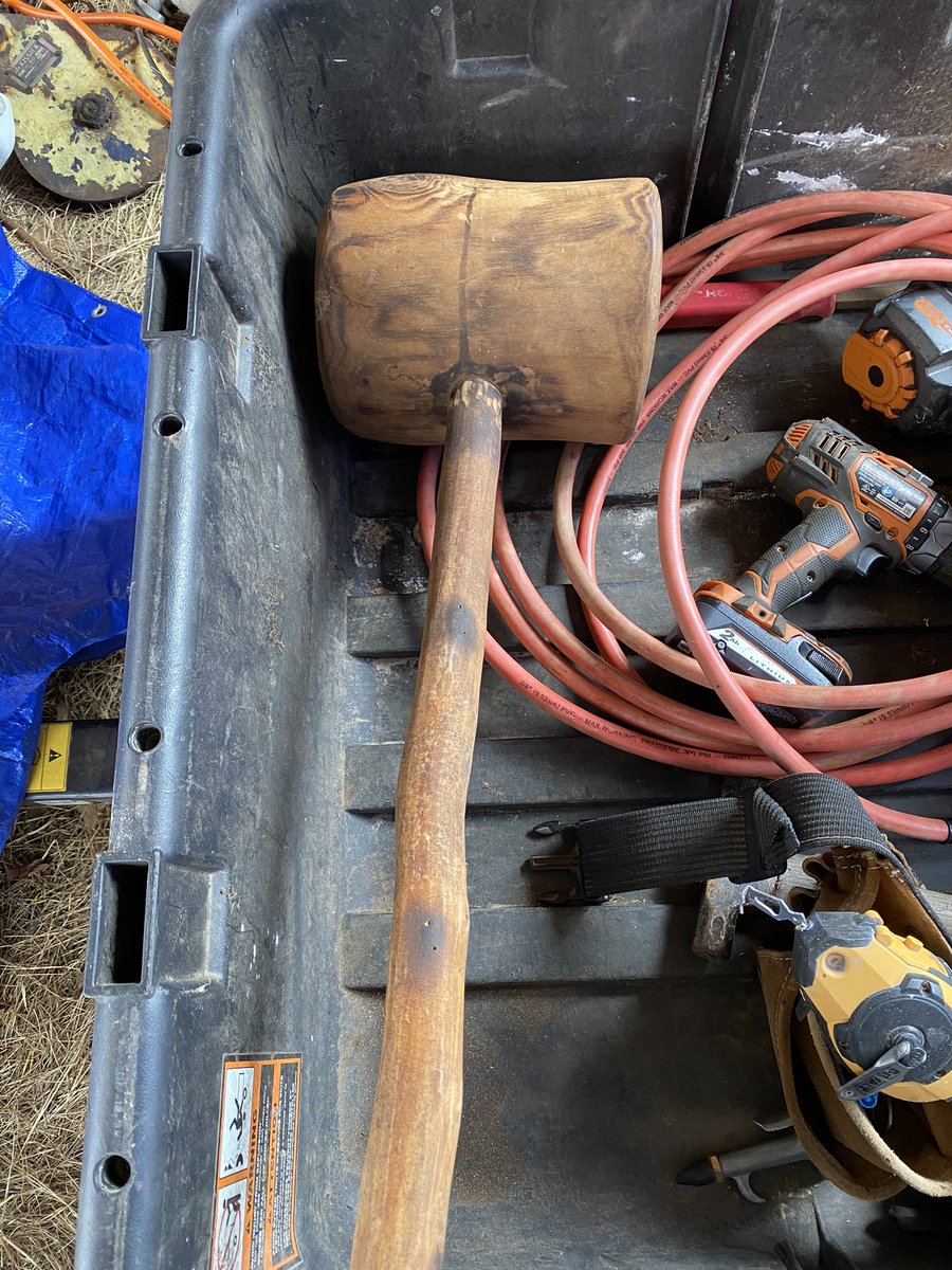 One of my custom timber frame hammers for moving large timbers. #timberframing #carpentry