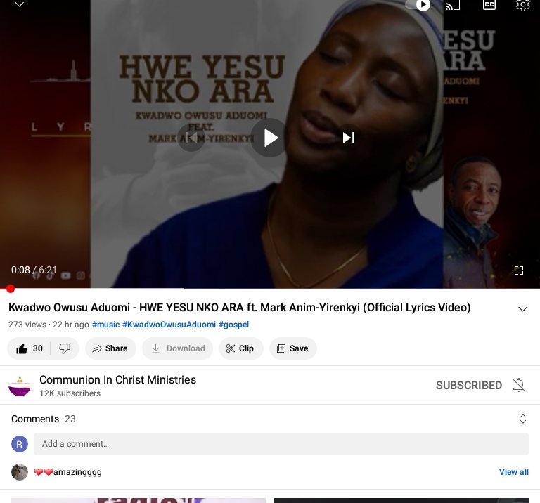 RichieWagon's tweet photo. Hwɛ Yesu nko Ara  By @Cicmusic Ft Mark Anim Yirenkyi is one of my favorite gospel tune. Check out on YouTube and subscribe 👇

https://t.co/uop5l3hYbY https://t.co/pAnUE38u9y