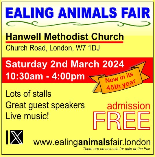 We will have a stall at this event on Saturday 2nd March! Do come and visit us! #Ealinganimalsfair