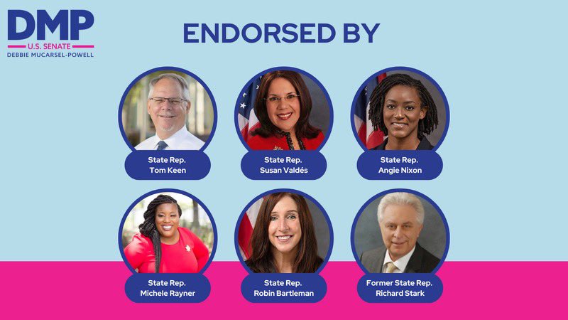 DebbieforFL's tweet photo. I’m so proud to have these leaders in Tallahassee on #TeamDMP. We are building a strong coalition that is going to deliver for Florida families and win in November! https://t.co/rdBRVEVEui