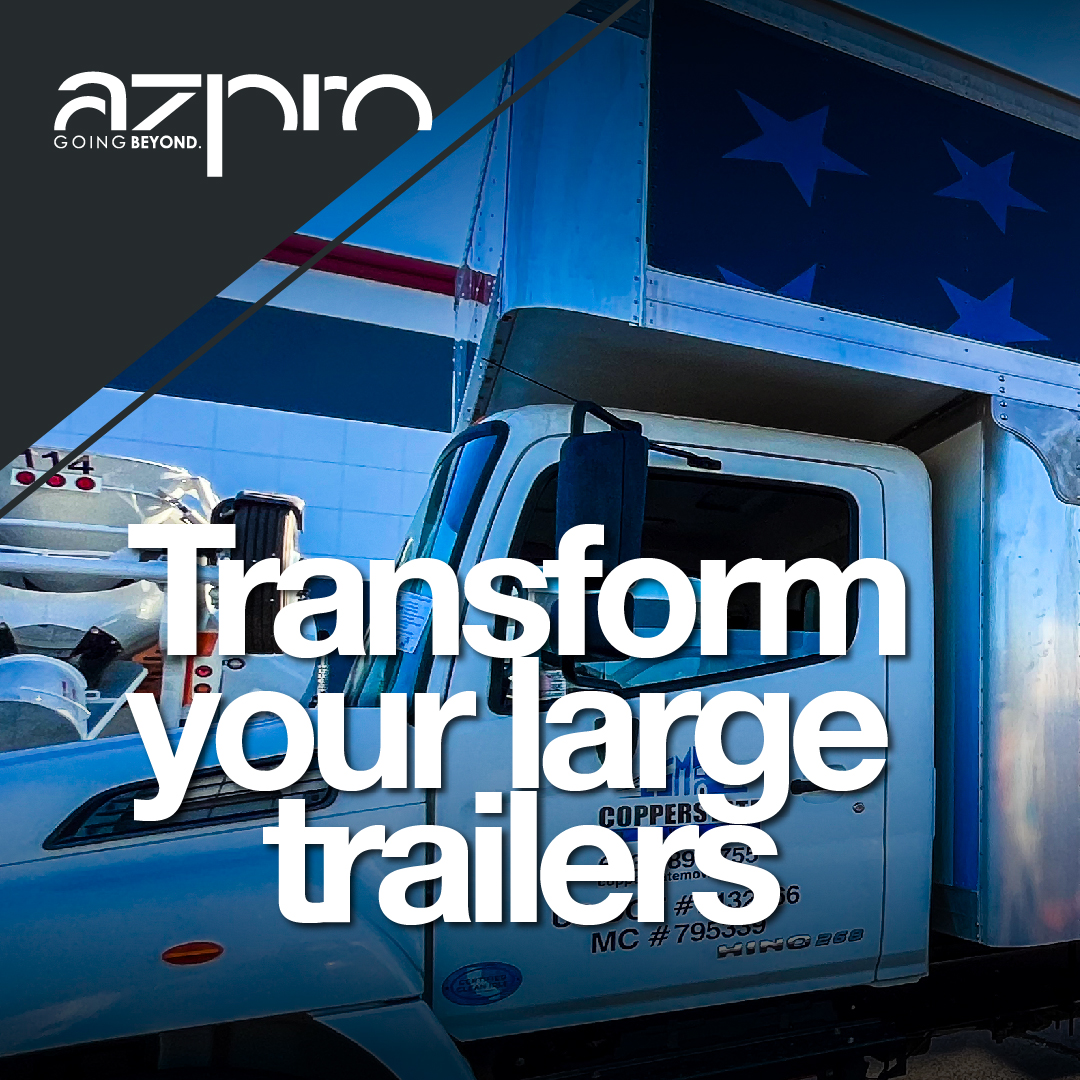 AZProGroup's tweet image. Transform your large trailers into moving billboards with captivating fleet graphics! 
Eye-catching designs ensure your brand message travels far and wide, leaving a lasting impression wherever you go. 

#trailergraphics #fleetgraphics #largeformatprinting #goingBEYOND