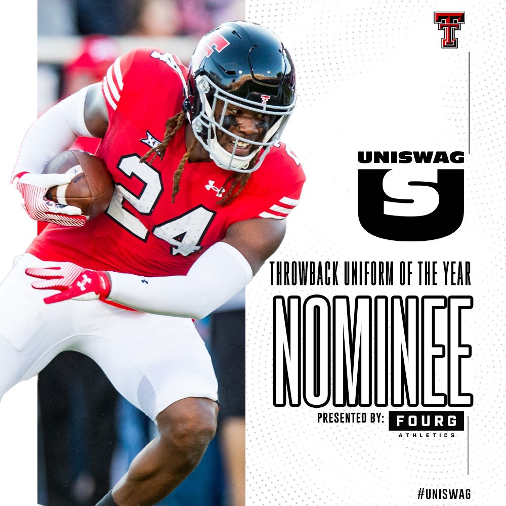 UNISWAG (@uniswag) on Twitter photo UNISWAG Throwback Uniform of the Year Nominee presented by <a href="/FourgAthletics/">Fourg Athletics</a>
<a href="/TexasTechFB/">Texas Tech Football</a> is up for the best throwback uniform of the 2023 College Football season!
Click here to vote: bit.ly/2sHF6u9
#uniswag UNISWAG Throwback Uniform of the Year Nominee presented by <a href="/FourgAthletics/">Fourg Athletics</a>
<a href="/TexasTechFB/">Texas Tech Football</a> is up for the best throwback uniform of the 2023 College Football season!
Click here to vote: bit.ly/2sHF6u9
#uniswag