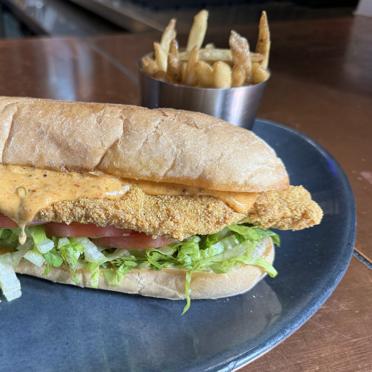 ThirdStSocial's tweet image. Dive into our delicious fish options this Lenten season! Try our new Friday special - crispy, fresh Catfish Po’ Boy, or choose from one of our menu mainstays - Smoked Salmon Dip and Blackened Shrimp Tacos.

#LentenSpecials #FreshFishFriday #MeatlessOptions #eatLocalKC #KansasCity