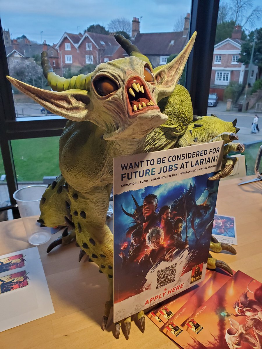 SocialistBeans's tweet photo. @larianstudios This cutie pie showed up at my workplace today but she's being too sassy. Please send help https://t.co/sOHkVG4Gc5