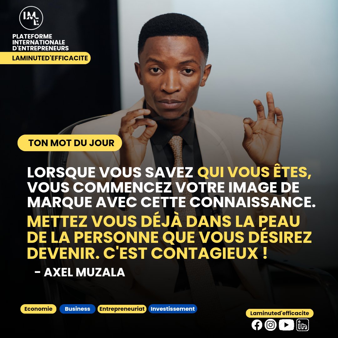 MuzalaE52371's tweet photo. Ton mot du Jour π
#lmefficacite #lmexcellence #motivation #Axelmuz #branding #imagedemarque #influencer #reussir https://t.co/GRWz8PPCkI