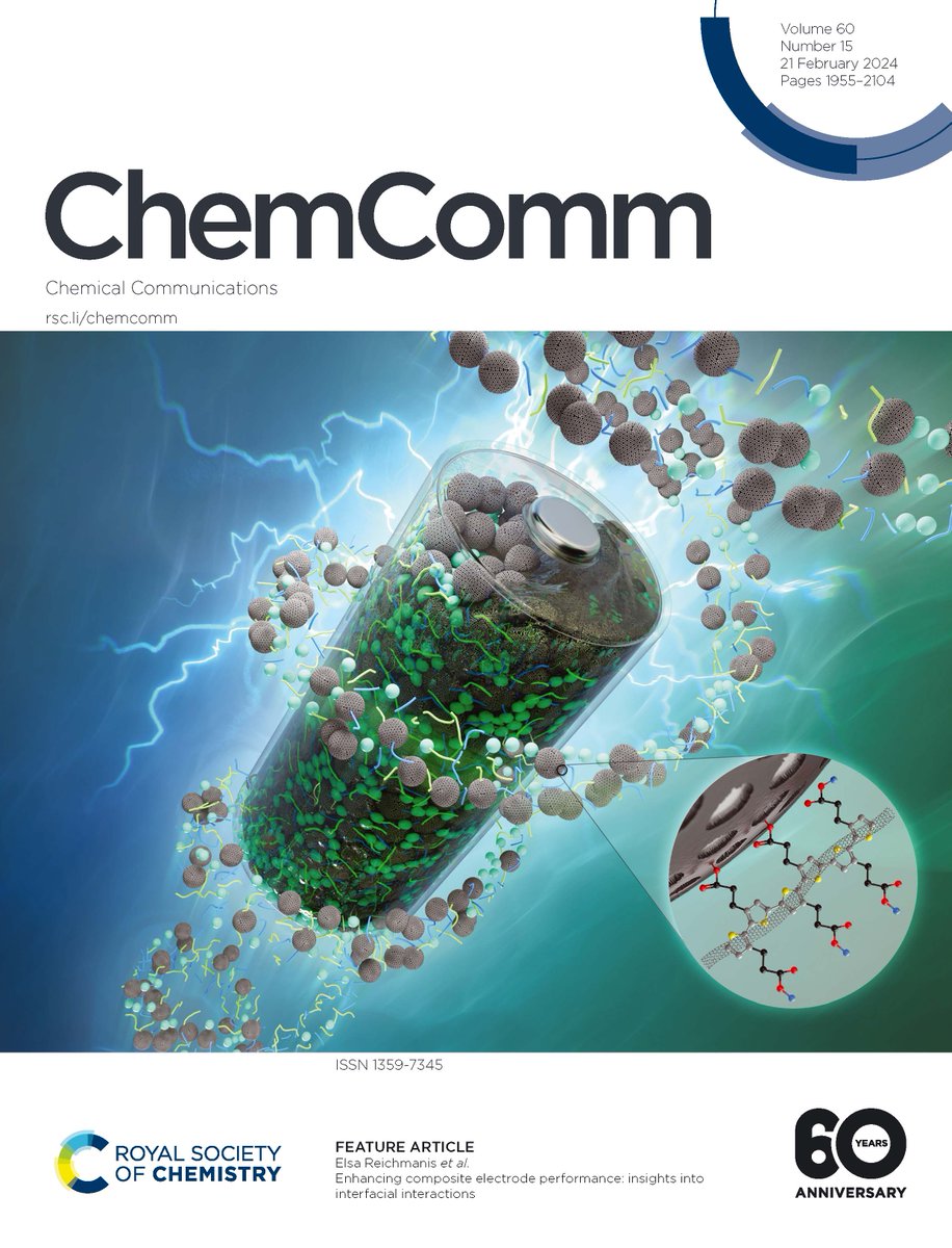 Excited to announce the latest cover of @ChemCommun featuring @ZeDddReNnn Haoze Ren's review article! Delve into the extensive insights and discoveries for electrode material interfacial interactions in lithium-ion batteries. pubs.rsc.org/en/content/art…