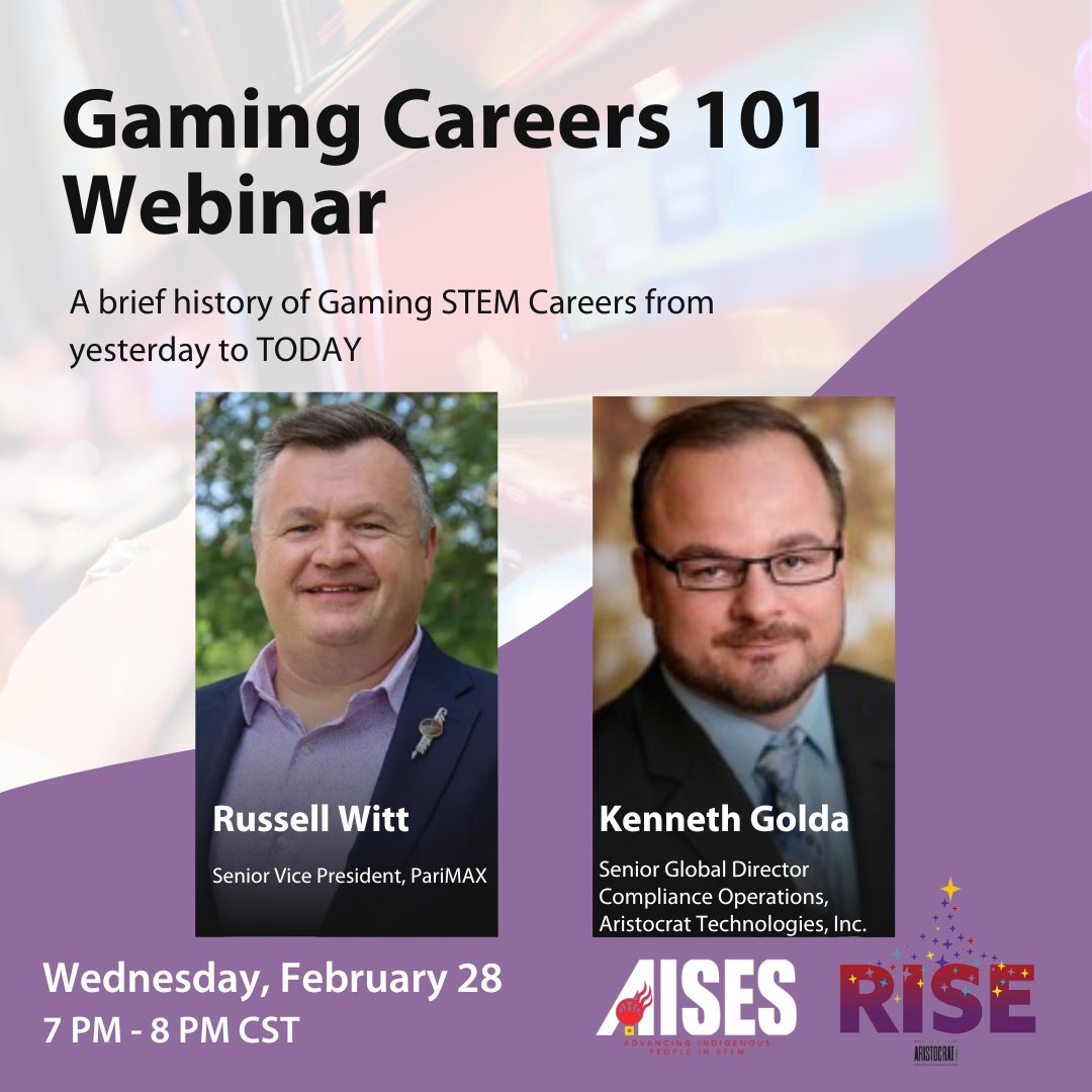 Embark on a journey into the world of Casino Gaming STEM Careers with RISE WEBINAR Series presents Gaming Careers - 101! 🎰 Register in the link below! bit.ly/RISEwebinarAIS…