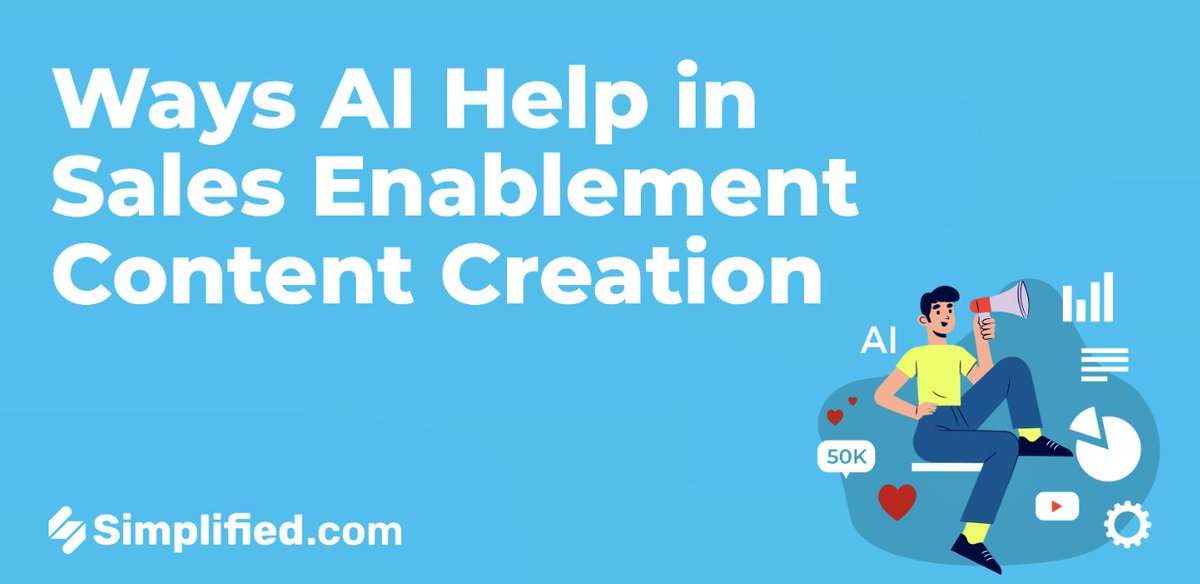 AI is transforming content creation for Sales enablement, providing content that is strategically aligned with customer needs and preferences to drive engagement + boost conversions. Check out this article from @sosimplified: ow.ly/MusU50QzO5Z #ConversationalAI