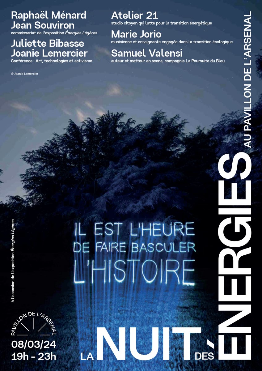 PAVILLON ARSENAL (@pavillonarsenal) on Twitter photo LA NUIT DES ÉNERGIES
Nocturne vendredi 8 mars 19h-23h au <a href="/PavillonArsenal/">PAVILLON ARSENAL</a> à l'occasion de l'expo Énergies Légères
avec Samuel Valensi, Marie Jorio, Atelier 21, <a href="/jbibasse/">Juliette Bibasse</a> et @joanielemercier , <a href="/RaphaelMenard/">menard raphael</a> et Jean Souviron
en partenariat avec <a href="/EDFofficiel/">EDF</a> LA NUIT DES ÉNERGIES
Nocturne vendredi 8 mars 19h-23h au <a href="/PavillonArsenal/">PAVILLON ARSENAL</a> à l'occasion de l'expo Énergies Légères
avec Samuel Valensi, Marie Jorio, Atelier 21, <a href="/jbibasse/">Juliette Bibasse</a> et @joanielemercier , <a href="/RaphaelMenard/">menard raphael</a> et Jean Souviron
en partenariat avec <a href="/EDFofficiel/">EDF</a>