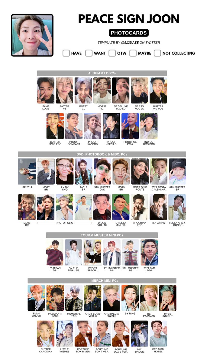 BTS RM NAMJOON SOLO ALBUM RIGHT PLACE WRONG PERSON PHOTOCARD