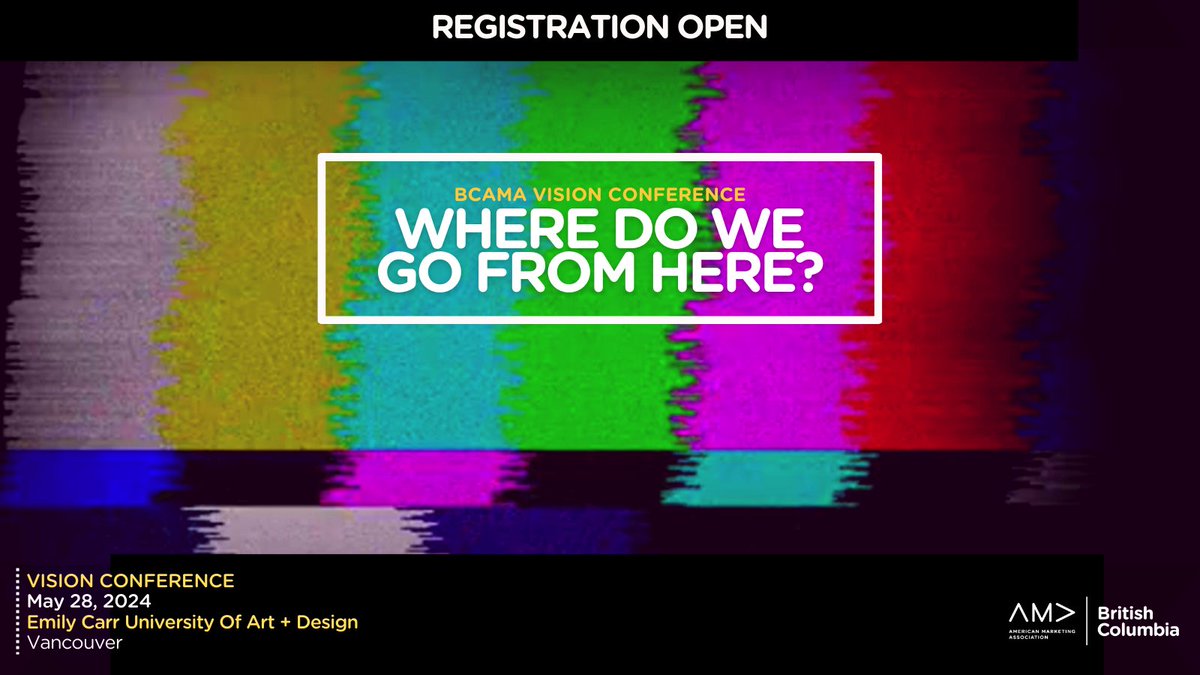 Vision Conference is back for its 35th year on May 28 in Vancouver. This year's theme will be: Where Do We Go From Here?  We'll look at BC's dynamic marketing landscape &amp; the technological advancements reshaping strategies and careers. Tickets on sale now: visionconference.ca