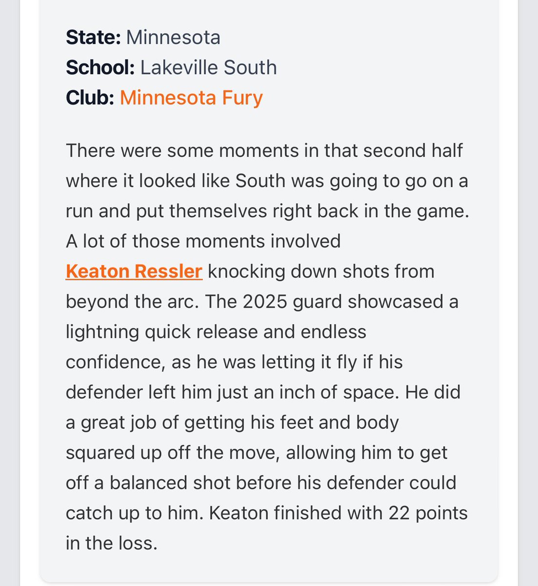 Thanks for the writeup! <a href="/FreshCoastHoops/">Fresh Coast Hoops</a> <a href="/LSCougarHoops/">Lakeville South Basketball</a> <a href="/mnfuryboys/">Minnesota Fury</a>