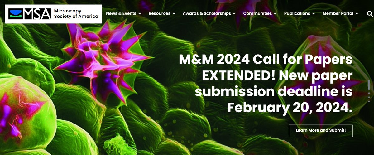 Attention vEM Community! The deadline for abstract submission for the Microscopy and Microanalysis 2024 meeting (7/28-8/1) has been extended to Feb 20th at 11:59pm PST. We hope to see you all there! MSA (microscopy.org)