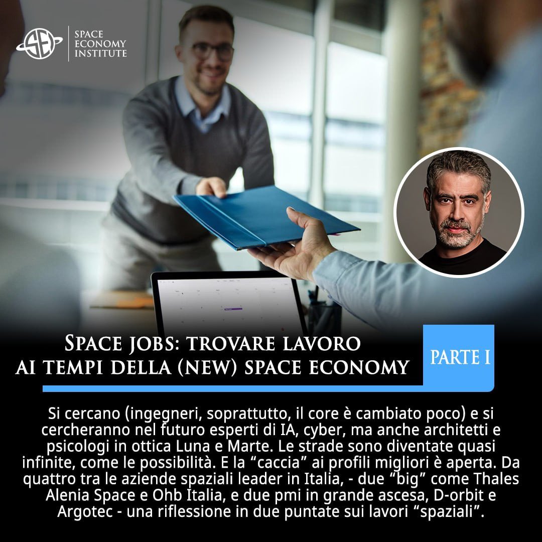 emilio_cozzi's tweet photo. LAVORI SPAZIALI

Quali sono e quali saranno i profili professionali più richiesti nell’era della #newspaceeconomy?

Prima di due riflessioni fatte con @mariniteo e grazie alla collaborazione di @Thales_Alenia_S #OHBItalia @D_Orbit e @Argotec_Space 

https://t.co/cfVlFTFPaB https://t.co/1bFLaf6IxY